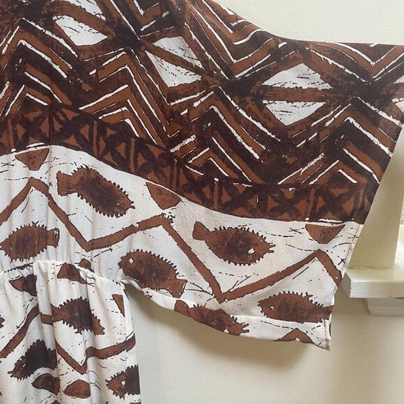 Anna Sui for Anthropologie Fish Print Silk Dress 4 - Picture 4 of 9